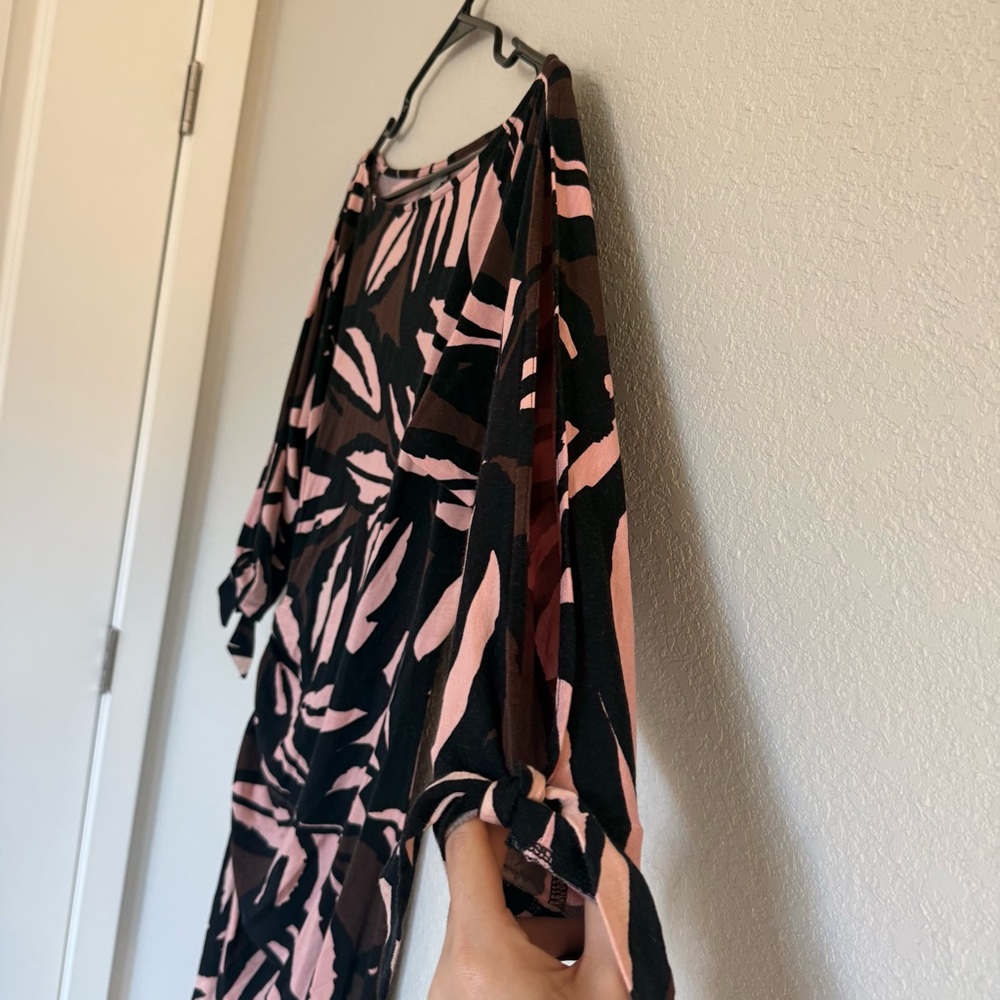 Cache Vintage Dress Cold Shoulder Ruched Asymmetrical Batwing Office Business - Picture 3 of 8